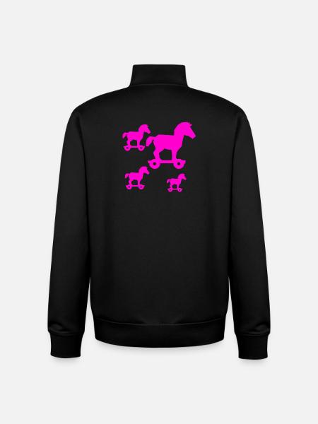 horses - Unisex Organic Zip Sweatshirt by Stanley/Stella - black