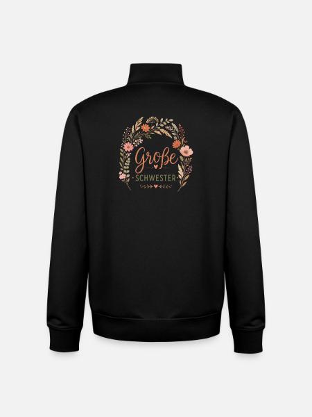 Große Schwester Blütenkranz - Unisex Organic Zip Sweatshirt von Stanley/Stella - Schwarz