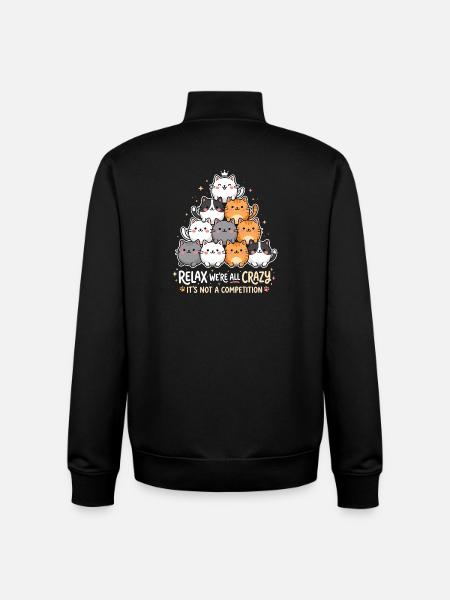 Relax, we're all crazy - Unisex Organic Zip Sweatshirt by Stanley/Stella - black