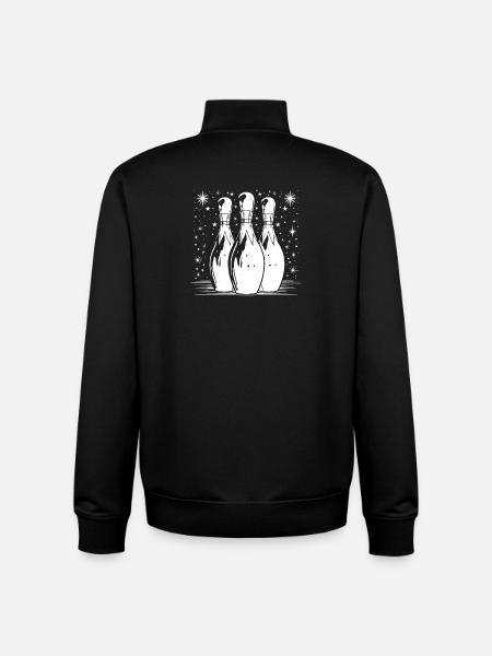 Bowling - Sweat zippé unisexe en coton bio Stanley/Stella - noir