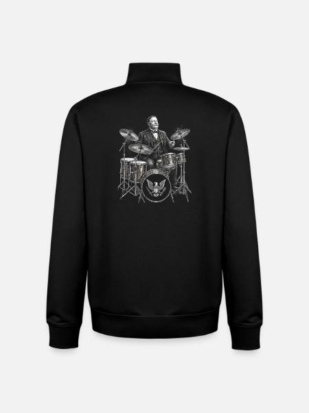 William Howard Taft plays drums - Unisex Organic Zip Sweatshirt by Stanley/Stella - black