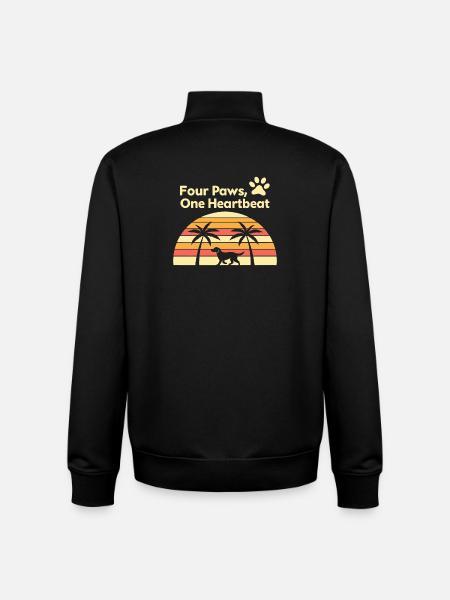Four paws and sunset dog design - Unisex Organic Zip Sweatshirt by Stanley/Stella - black