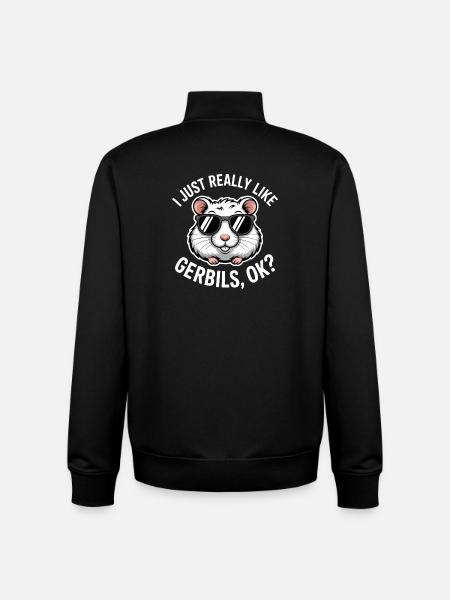 Mongolian racing rat sayings gerbil gift - Unisex Organic Zip Sweatshirt by Stanley/Stella - black