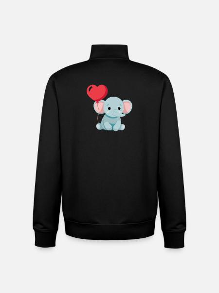 Petit éléphant mignon - Sweat zippé unisexe en coton bio Stanley/Stella - noir