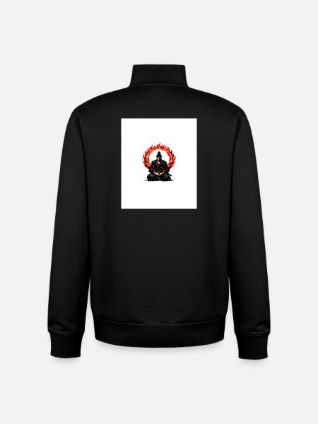 Flame Circle Samurai Mediation - Unisex Organic Zip Sweatshirt by Stanley/Stella - black