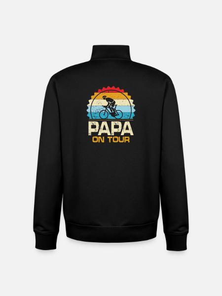 Papa On Tour - Unisex Organic Zip Sweatshirt by Stanley/Stella - black