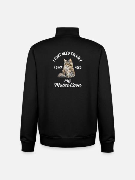 Maine Coon Therapy - Unisex Organic Zip Sweatshirt by Stanley/Stella - black
