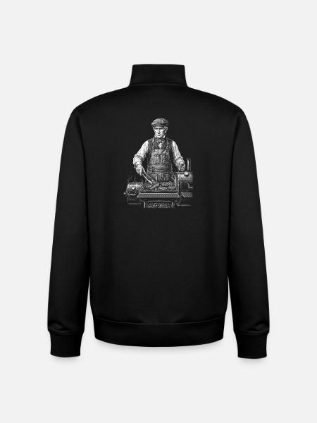 William Henry Harrison Grilling BBQ - Unisex Organic Zip Sweatshirt by Stanley/Stella - black