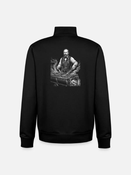 James A Grilling BBQ - Unisex Organic Zip Sweatshirt by Stanley/Stella - black