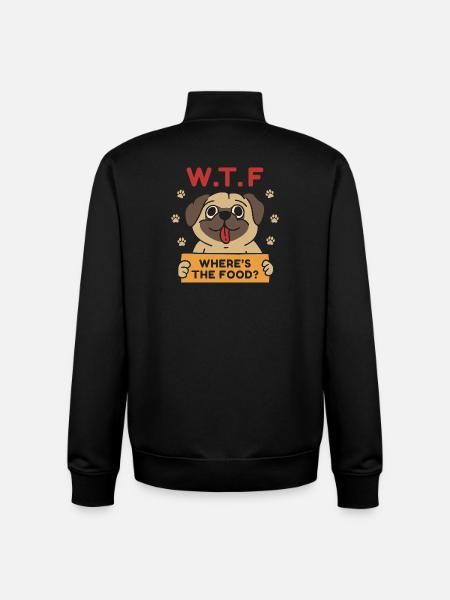 WTF Where's The Food? - Unisex Organic Zip Sweatshirt by Stanley/Stella - black