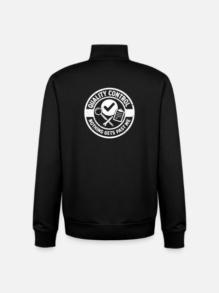 quality control nothing gets past me - Unisex Organic Zip Sweatshirt by Stanley/Stella - black