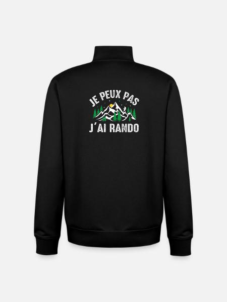Je Peux Pas J'ai Rando - Sweat zippé unisexe en coton bio Stanley/Stella - noir