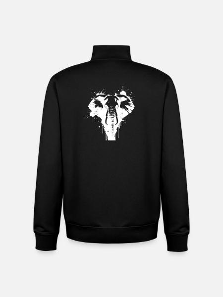 Elefantenkunst Splash White - Unisex Organic Zip Sweatshirt von Stanley/Stella - Schwarz
