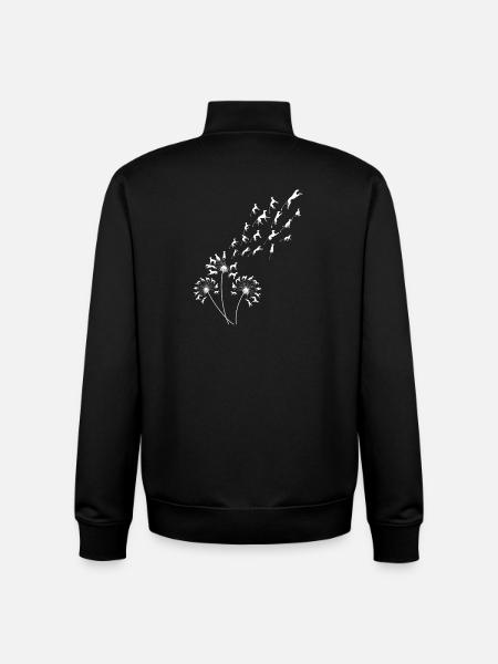 Dandelion Greyhound Floral Sighthound - Unisex Organic Zip Sweatshirt by Stanley/Stella - black