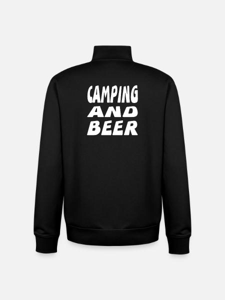 Camping - Sweat zippé unisexe en coton bio Stanley/Stella - noir