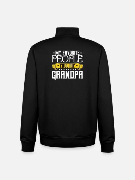 Call Me Grandpa Banner - Unisex Organic Zip Sweatshirt by Stanley/Stella - black
