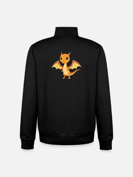 Ptérodactyle - Sweat zippé unisexe en coton bio Stanley/Stella - noir