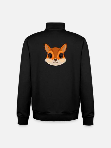 Squirrel face - Unisex Organic Zip Sweatshirt by Stanley/Stella - black