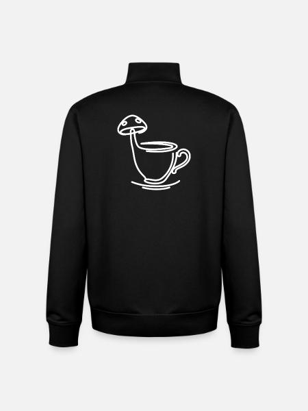 Tea Coffee Mushroom - Unisex Organic Zip Sweatshirt by Stanley/Stella - black