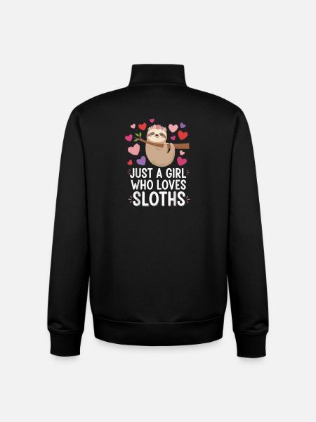 Nur ein Mädchen liebt Faultiere - Unisex Organic Zip Sweatshirt von Stanley/Stella - Schwarz