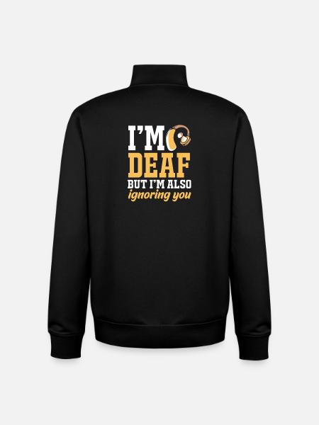 Deaf Deaf Deaf Sign Language - Unisex Organic Zip Sweatshirt by Stanley/Stella - black