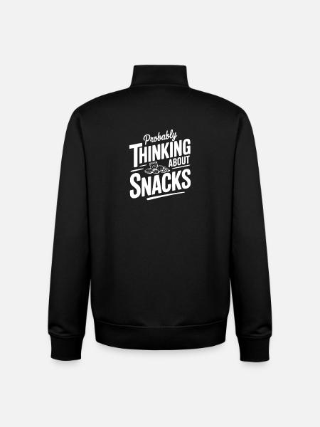Probably Thinking About Snacks - Unisex Organic Zip Sweatshirt by Stanley/Stella - black