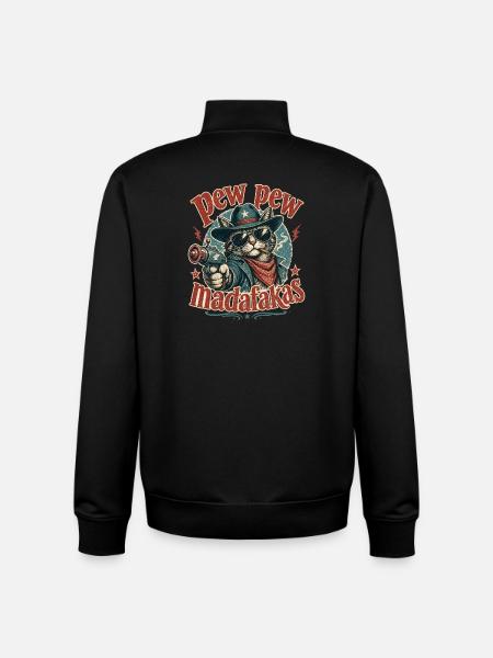 Pew Pew Madafaka's Cat - Unisex Organic Zip Sweatshirt by Stanley/Stella - black