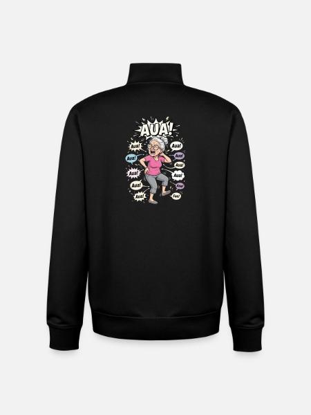 Ouch Granny Comicburst - Unisex Organic Zip Sweatshirt by Stanley/Stella - black