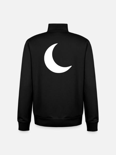 Moon Crescent White Gift - Unisex Organic Zip Sweatshirt by Stanley/Stella - black