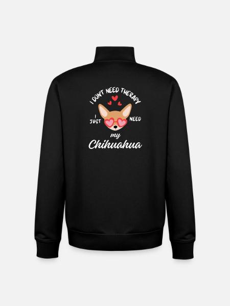 Chihuahua Therapy Dog - Unisex Organic Zip Sweatshirt by Stanley/Stella - black
