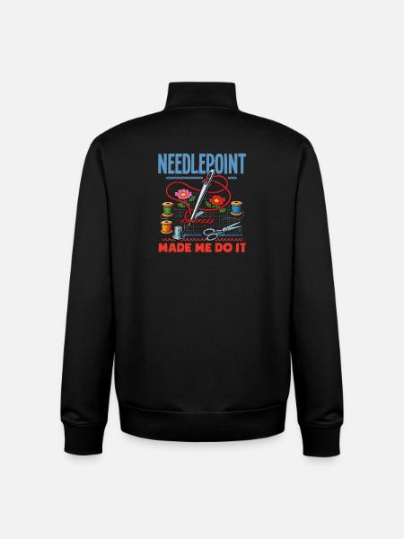 Funny needlepoint craft hobby - Unisex Organic Zip Sweatshirt by Stanley/Stella - black