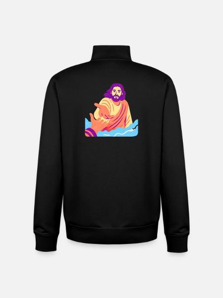 Jesus - Retro Pop Art - Unisex Organic Zip Sweatshirt by Stanley/Stella - black