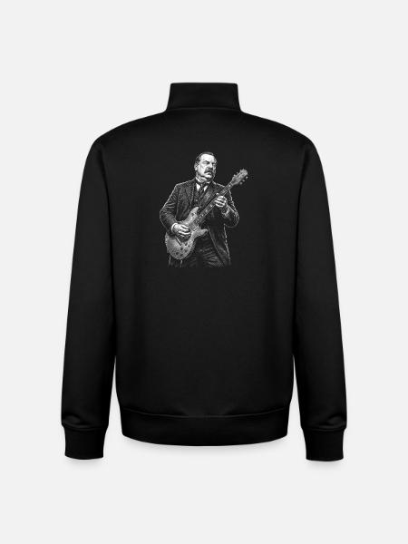 Grover Cleveland Gitarre - Unisex Organic Zip Sweatshirt von Stanley/Stella - Schwarz