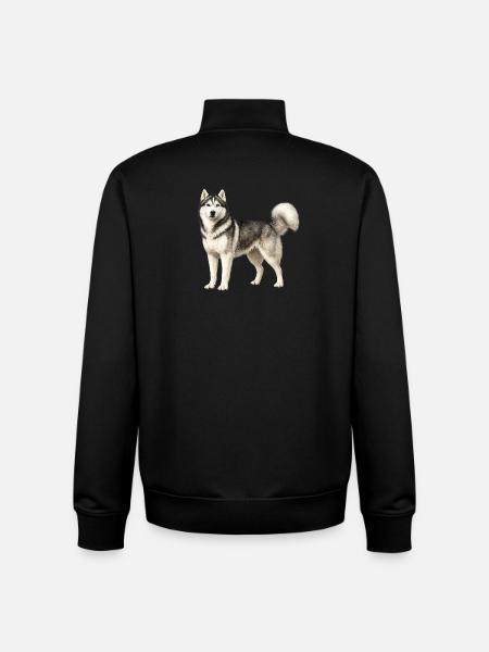Husky portrait in the fog - Unisex Organic Zip Sweatshirt by Stanley/Stella - black
