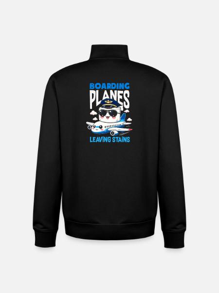 Boarding planes funny - Unisex Organic Zip Sweatshirt by Stanley/Stella - black