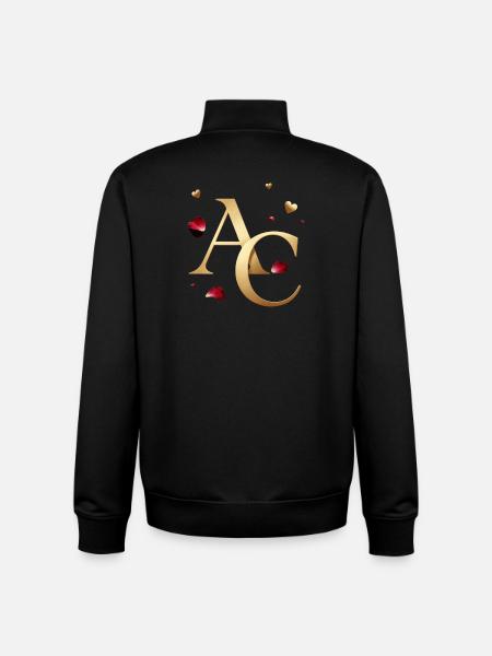Goldene Initialen mit Rosen - Unisex Organic Zip Sweatshirt von Stanley/Stella - Schwarz
