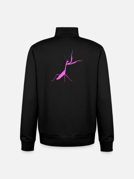 Praying mantis pink - Unisex Organic Zip Sweatshirt by Stanley/Stella - black