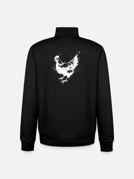 Hen Paint Splash White Splash - Unisex Organic Zip Sweatshirt by Stanley/Stella - black