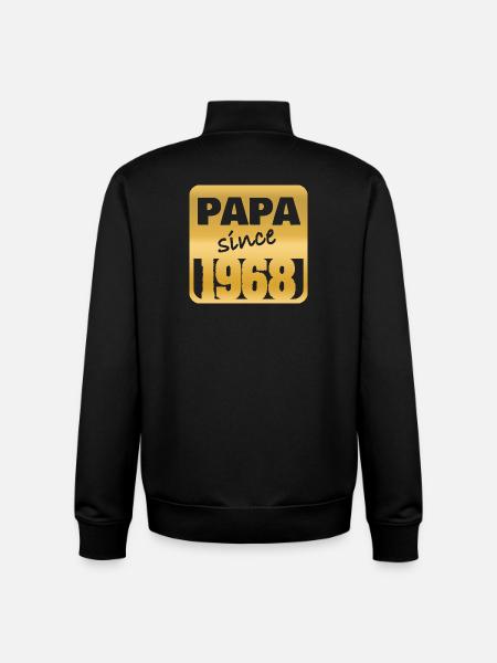 Papa 1968 - Unisex Organic Zip Sweatshirt by Stanley/Stella - black