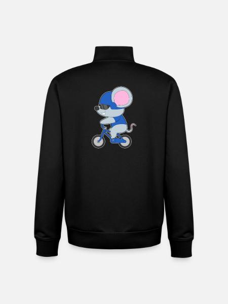Mouse Bike - Unisex Organic Zip Sweatshirt by Stanley/Stella - black