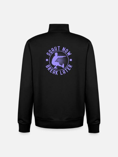 Fitness Fanatics Squat Now Break Later - Unisex Organic Zip Sweatshirt by Stanley/Stella - black