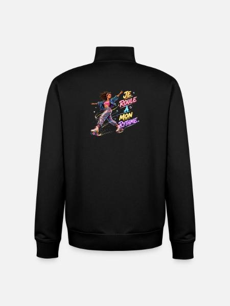 Rythme Neon en Roller - Sweat zippé unisexe en coton bio Stanley/Stella - noir