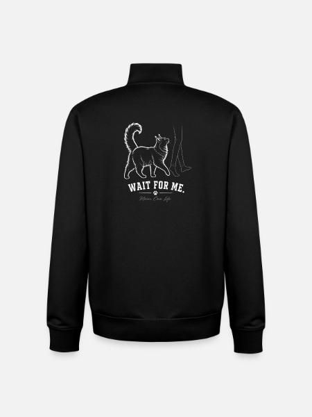 Maine Coon – Attendez-moi - Sweat zippé unisexe en coton bio Stanley/Stella - noir