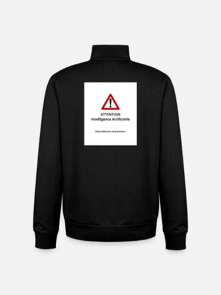 Attention : IA hallucinante - Sweat zippé unisexe en coton bio Stanley/Stella - noir