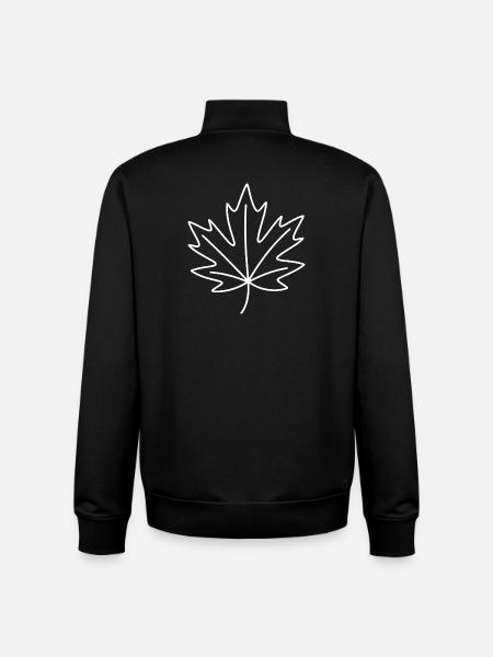 Minimum Leaf Outline - Unisex Organic Zip Sweatshirt by Stanley/Stella - black
