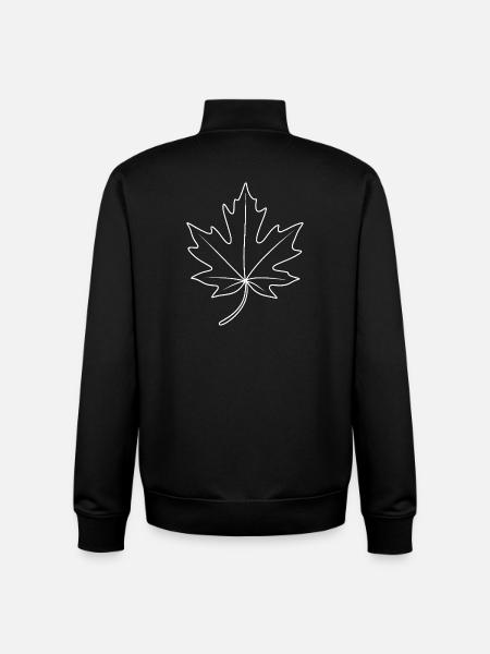 Maple Leaf Contour Design - Unisex Organic Zip Sweatshirt by Stanley/Stella - black