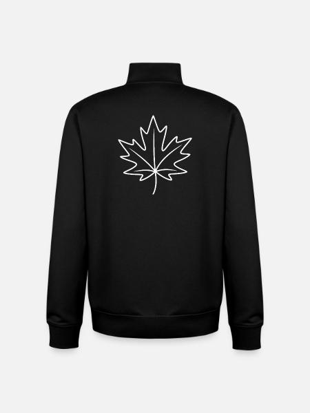 Maple Leaf Line Art Canada - Unisex Organic Zip Sweatshirt by Stanley/Stella - black