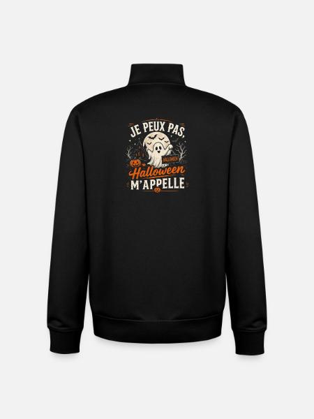 Je peux pas, Halloween m'appelle - Sweat zippé unisexe en coton bio Stanley/Stella - noir