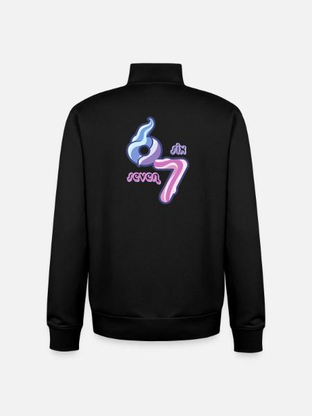 Candy Swirl 67 meme Neon Doodle - Unisex Organic Zip Sweatshirt by Stanley/Stella - black