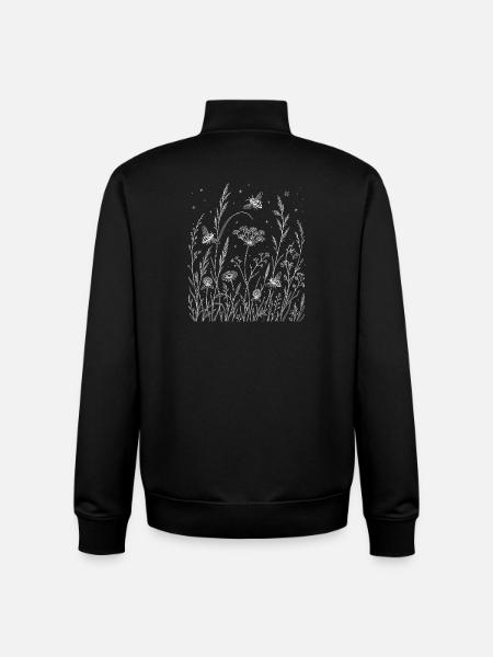 Flowers and bees - Unisex Organic Zip Sweatshirt by Stanley/Stella - black